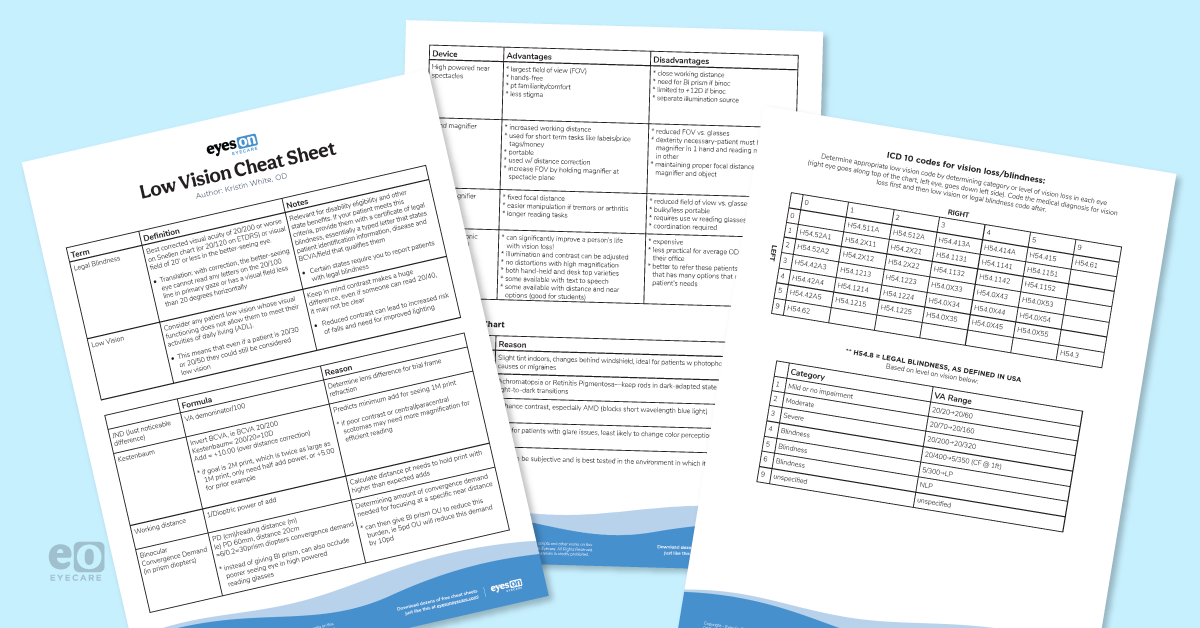 The Optometrist's Low Vision Guide and Clinical Cheat Sheet